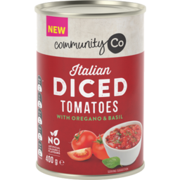 Photo of Comm Co Tomatoes Italian Diced Oregano & Basil 400gm