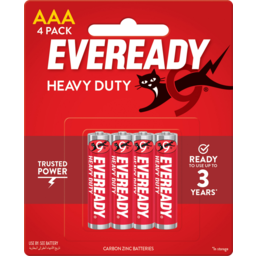 Photo of Eveready Red Label Heavy Duty Aaa Batteries 4 Pack