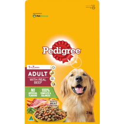 Photo of Pedigree Adult 1-7 Years With Real Beef Dry Dog Food 3kg