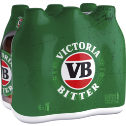 Photo of Victoria Bitter VB Bottles 6x375ml