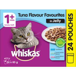 Photo of Whiskas 1+ Years In Jelly Tuna Flavour Cat Food Pouches Multipack 24x85g