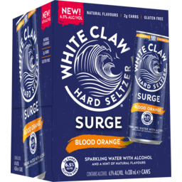 Photo of White Claw Surge Hard Seltzer Blood Orange 4x330ml Can 4.0x330ml