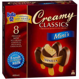 Photo of Bulla Creamy Classics Mini Vanilla 8pk