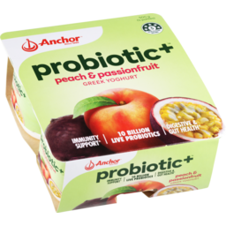 Photo of Anchor Probiotic Plus Yoghurt Peach Passionfruit 4 Pack 