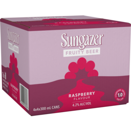 Photo of Sungazer Fruity Beer Raspberry 4x Cans