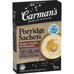 Photo of Carman's Porridge Sachets Honey, Vanilla & Cinnamon 8 Pack 320g 320g