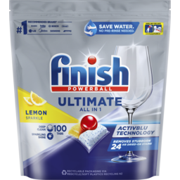 Photo of Finish Ultimate All In 1 Dishwashing Tablets Lemon Sparkle 100 Pack 100.0x