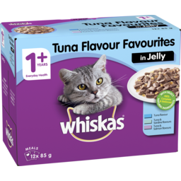 Photo of Whiskas 1+ Wet Cat Food With Tuna Flavour Favourites In Jelly 12x85g Pouches 12.0x85g