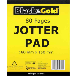 Photo of Black & Gold Jotter Pad 18 X 15cm 80 Pages 