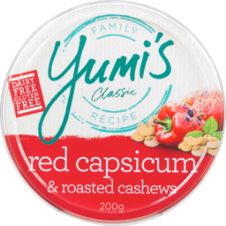 Photo of Yumis Dairy & Gluten Free Classic Red Capsicum & Roasted Cashews Dip 200g