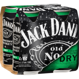 Photo of Jack Daniels & Dry Can 375ml 4 Pack