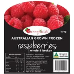 Photo of Berryfields Frozen Raspberries 500gm