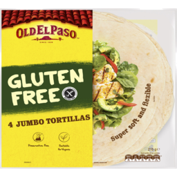 Photo of Old El Paso Gluten Free Jumbo Tortillas 4 Pack 215g