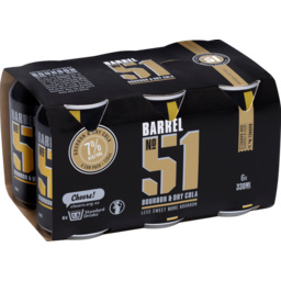 Photo of Barrel 51 7% Bourbon & Cola 6x330ml Cans