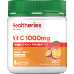 Photo of Healtheries Vitamin C 1000mg + Probiotics 80 Pack