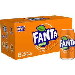 Photo of Fanta Orange Soft Drink Cans 330ml 8 Pack