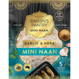 Photo of Simsons Pantry Naan Garlic & Herb Mini 5 Pack