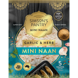 Photo of Simsons Pantry Garlic & Herb Mini Naan 5 Pack