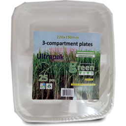 Photo of Sugarcane 3 Compartment Plates - 25pcs