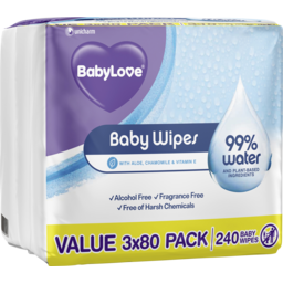 Photo of 	BABYLOVE WIPES BABY WATER 240S
