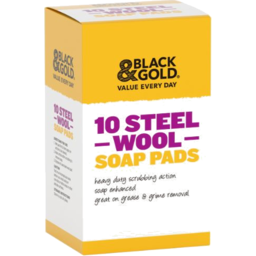 Photo of Black & Gold Steel Wool Soap Pads 10pk