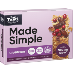 Photo of Tasti Made Simple Muesli Bars Cranberry 5 Pack