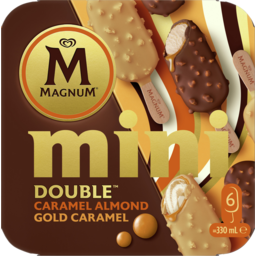 Photo of Streets Magnum Double Caramel Almond Gold Caramel Mini Ice Creams 6 Pack