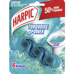 Photo of Harpic Turquoise Power Tropical Lagoon In The Bowl Toilet Cleaner 39g