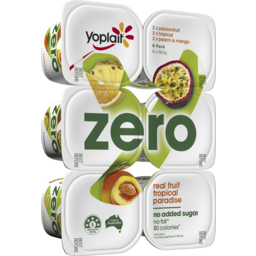 Photo of Yoplait Zero Yoghurt Tropical Multipack 6 X 160g 6.0x160g