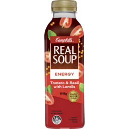 Photo of Campbell's Real Soup Energy Tomato & Basil With Lentils 515g