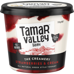 Photo of Tamar Valley Dairy Strawberries & Cream Yoghurt 700g