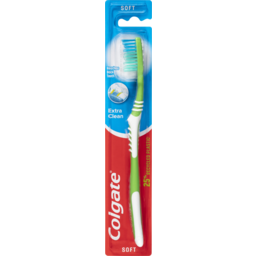 Photo of Colgate Extra Clean Manual Toothbrush, 1 Pack, Soft Bristles, 25% Recycled Plastic Handle 1pk