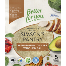 Photo of Simson's Pantry Low Carb High Protein Wholemeal Wraps