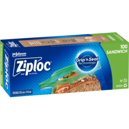 Photo of Ziploc® Sandwich Bags Resealable Food Storage 100 Pack