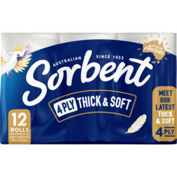 Photo of Sorbent Toilet Roll White 4ply