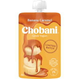 Photo of Chobani Greek Yogurt Banana Caramel Pouch 140g 140g