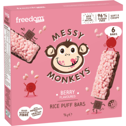 Photo of Freedom Foods Messy Monkeys Rice Puff Bars Berry 6.0x96g