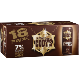 Photo of Cody's 7% Bourbon & Cola 18x250ml Cans