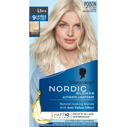 Photo of Schwarzkopf Nordic Blonde Ultimate Lightener L1++ Hair Colour One Application
