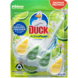 Photo of Duck Active Foam Citrus Toilet Rim Block 38.6g