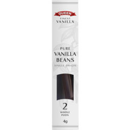 Photo of Queen Vanilla Beans Pure Whole Pods 2 Pack 4g