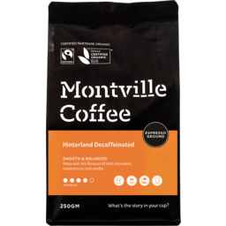 Photo of MONTVILLE COFFEE Org Decaf Ground Espresso 250g