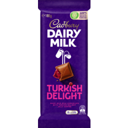 Photo of Cadbury Dairy Milk Turkish Delight Milk Chocolate Block 180g 180g