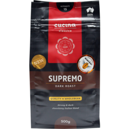 Photo of Cucina Classica Supremo Dark Roast Coffee Beans 500g