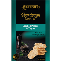 Photo of Arnotts Cracked Pepper & Thyme Sourdough Crisps 150g