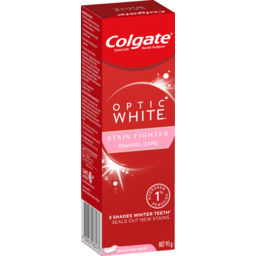 Photo of Colgate Optic White Stain Fighter Teeth Whitening Toothpaste , Enamel Care, With 1% Hydrogen Peroxide