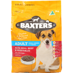 Photo of Baxters Dog Food Dry Adult 1-7 Years Small Breed, Beef & Vegetables 3kg