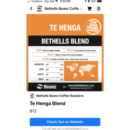 Photo of Bethells Tehenga Coffee Bean250g