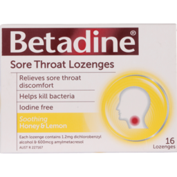 Photo of Betadine Sore Throat Lozenges Honey & Lemon 16 Pack