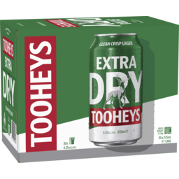 Photo of Tooheys Extra Dry 30x375ml Can Block 30.0x375ml